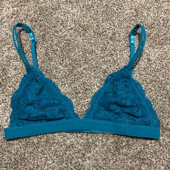 Teal Lace Semi-sheer Bralette - Picture 9 of 10